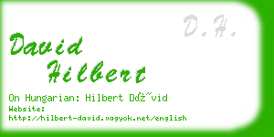 david hilbert business card